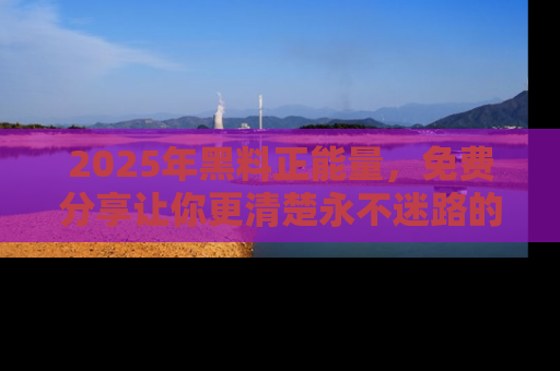 2025年黑料正能量,免费分享让你更清楚永不迷路的真相!