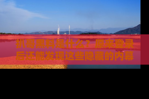 扒哥黑料是什么？原来登录后还能发现这些隐藏的内幕！