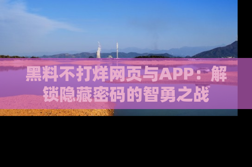 黑料不打烊网页与APP：解锁隐藏密码的智勇之战
