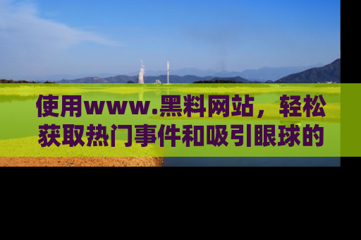 使用www.黑料网站，轻松获取热门事件和吸引眼球的黑料