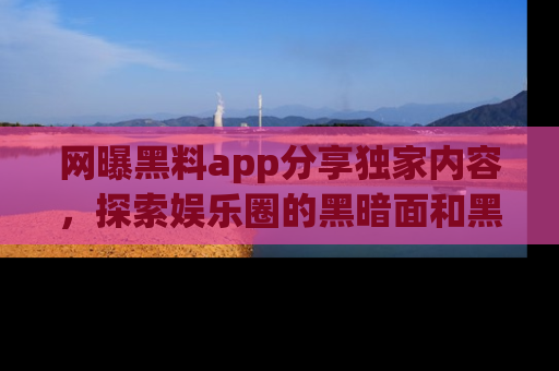 网曝黑料app分享独家内容,探索娱乐圈的黑暗面和黑料
